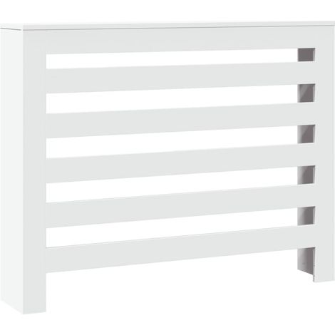 Cache-radiateur blanc 104x20x82 cm bois d'ingénierie