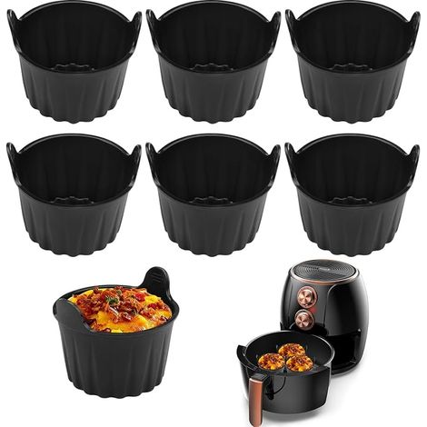6-teiliges Silikon-Heißluftfritteusen-Formenset für Muffins, Kuchen, Puddings, Cupcakes und Gebäck (1/5)