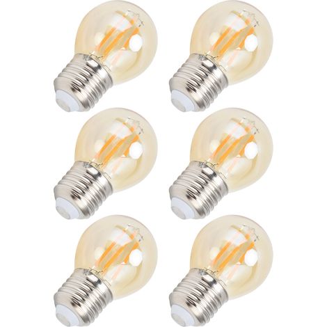 Vintage-LED-Lampen in Gold, G45-Fassung, E27, 6 W, 220 V, warmweißes Licht, dekoratives Set für Zuhause, elegante Retro-Lampen (1/5)