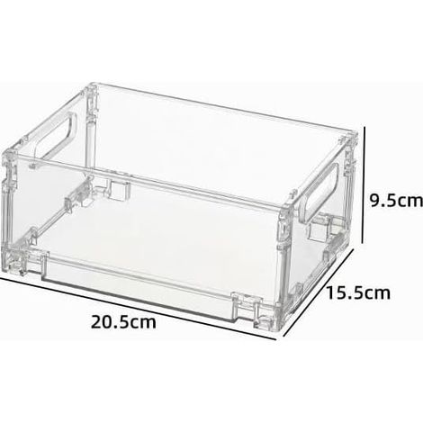 Boîte pliante transparente PET 20×15×9 cm, paniers rangement Pliable portable boîtes de colorées boîte Convient kitchen, salle de bain, bureau (1/4)