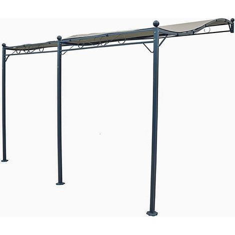 [JAMAIS UTILISÉ] – Toile pour pergola 3 x 4 m – Toile polyester 180g/m² – Protection contre soleil et pluie – Compatible avec pergolas acier