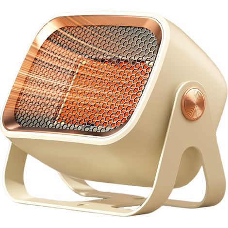 Mini calefactor eléctrico, calienta rápidamente, 2 ajustes de temperatura, protección antivuelco, funcionamiento silencioso, color crema. (1/4)