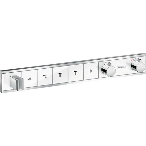 Module thermostatique RainSelect encastréavec 5 fonctions blanc/chromé