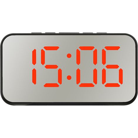 Réveil numérique, horloge électronique à miroir LED, luminosité réglable, horloges de bureau et murales modernes, rouge