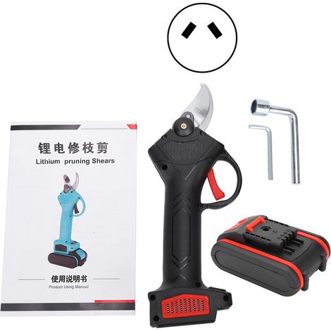 Sécateur électrique haute puissance, batterie lithium, coupe-branches jardin, chargeur AC100-240V prise AU (1/5)