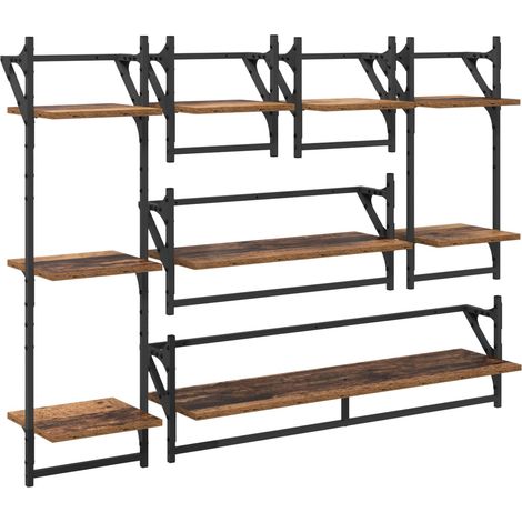 Maison Exclusive - Set mensole da parete 6 pcs Legno vecchio 100 x 25 x 30 cm