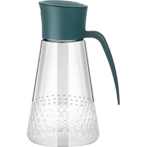 Bouteille Distributeur Huile - Verre Trempé - Bec Verseur Acier Inoxydable - Couvercle Basculant Automatique - Poignée Ergonomique Antidérapante - 500 ml (1/5)