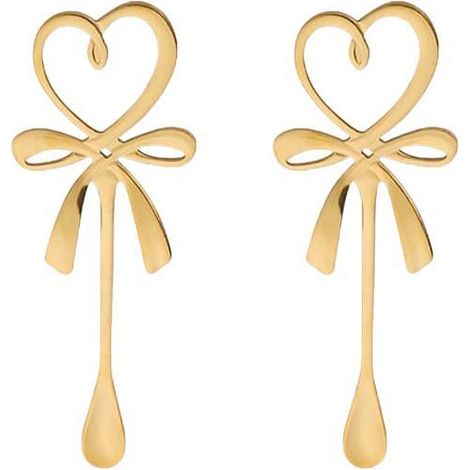 Lot de 2 Cuillères à Café en Forme de Cœur en Acier Inoxydable Doré 14 x 4 x 0,5 cm - PANGIVO (1/3)