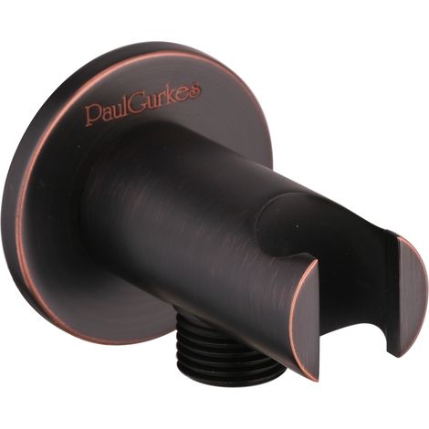 PaulGurkes Wandanschlussbogen mit Brausehalter Schwarz Nostalgie (1/2)