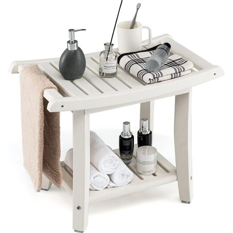 GOPLUS Tabouret de Douche Chaise de Douche Antidérapant pour Rasage de Jambes et Spa, Chaise de Bain pour Seniors,Charge Max.150 KG (1/5)