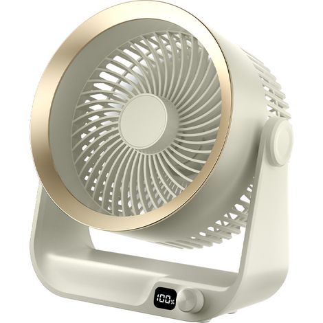 Leiser USB-Lüfter mit starker Kühlleistung, 10 einstellbaren Geschwindigkeiten (180°) mit LED-Anzeige (milchig) (1/5)