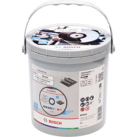 Bosch Standard per dischi da taglio in metallo, 125 x 1 mm, 100 pezzi in un secchio