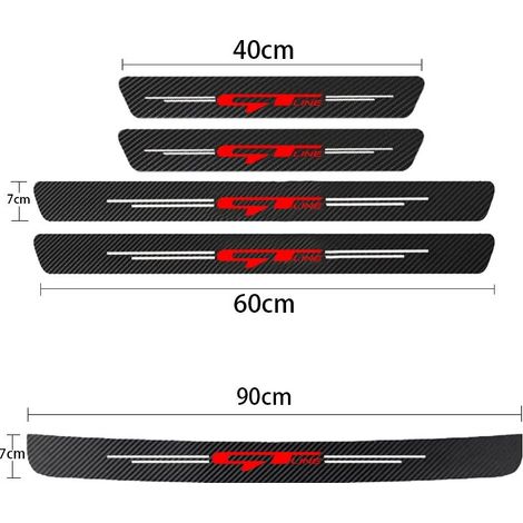 (5 pièces pour GT LINE 2) Seuil de porte de voiture en fibre de carbone,autocollants de protection anti-rayures pour Kia GT Line,Sportage,Ceed,Picanto,K5,K3 et Stonic (1/3)