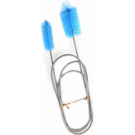 Brosse de nettoyage flexible à double tube pour aquarium (bleue) (1/5)