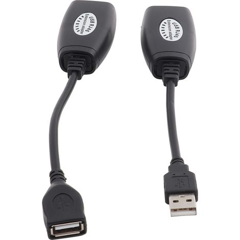 Adaptateur USB femelle vers RJ45 Ethernet mâle adaptateur USB vers Cat5 24 × 10 × 3 USB 2.0 vers RJ45 Ethernet rallonge câble LAN filaire pour OS X (1/5)