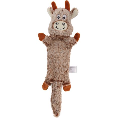 Jouet en peluche grinçant pour chien, forme animale mignonne, résistant aux morsures, farce pour animaux de compagnie, bœuf gratuit (1/5)