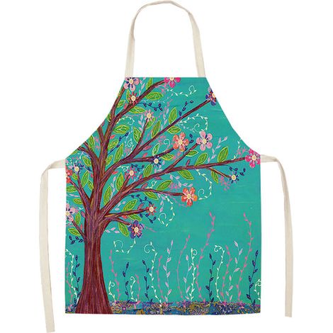 Tablier De Cuisine - Motif Plante Dessin Animé - Imperméable Et Résistant - Pour Cuisson Et Pâtisserie - 1 Pièce (1/2)