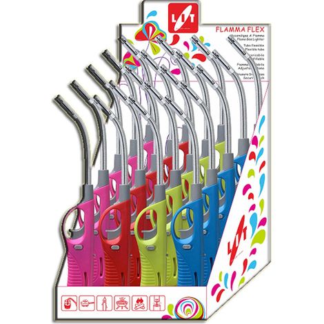 Briquet LIT à Flamme Rechargeable. Flamma Flexible 24 Unités.