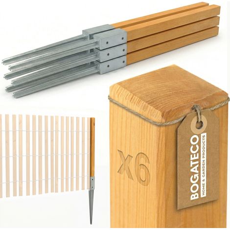 Lot de 6 poteaux bois imprégné Bogateco 5x5x120 cm