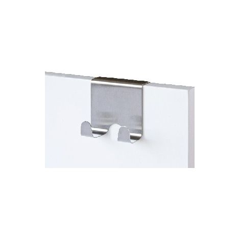 Patère double pour porte Argent 19.5 cm