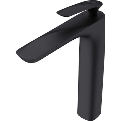 doporro Grifo mezclador monomando de 28cm para lavabo en negro mate para uso práctico