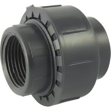 1 Union 3 Pièces PVC-U PN16, Mixte Coller Visser, Joint EPDM, Pour Piscine Et Filtration (1/3)