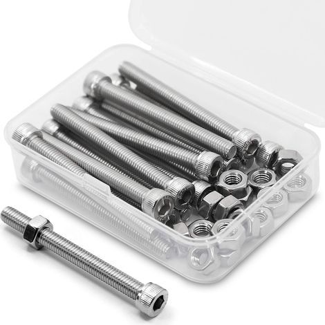 M6 x 70mm 15PCS vis à tête hexagonale acier inoxydable 304 Boulon à tête hexagonale Entièrement Filetée Boulons et écrous (1/5)