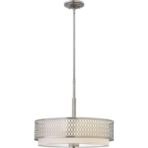 Jules Suspension Hinkley Fredrick Ramond à 3 ampoules / nickel brossé semi-affleurant (1/4)