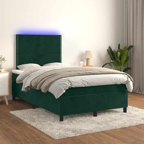 Boxspringbett mit Matratze & LED Dunkelgrün 120x200 cm Samt (1/5)