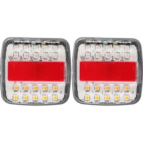 pezzi Luci posteriori a LED bicolore 12V/24V 20 LED per camion e rimorchi (copertura lampada bianca) (1/5)