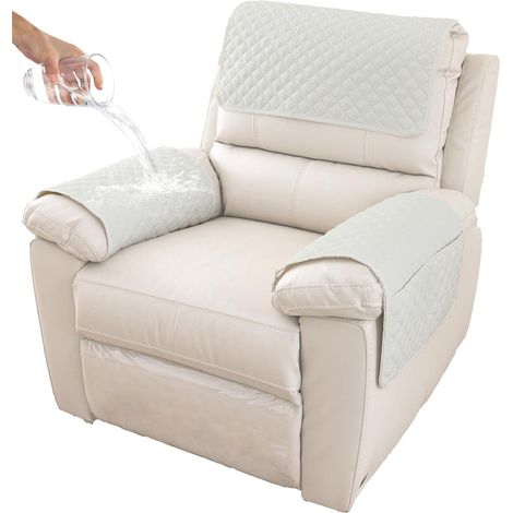 Lot de 3 housses d'accoudoir de canapé, housses d'appui-tête pour fauteuil inclinable, housse de fauteuil inclinable, antidérapante, matelassée, protection de meubles pour animaux de compagnie, (1/5)