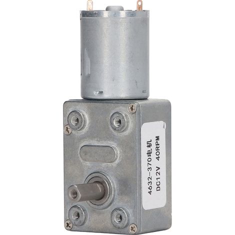 Moteur à réduction de vitesse autobloquant 4632‑370, engrenage à vis sans fin résistant à l’usure pour imprimante, DC12V 40RPM (1/5)