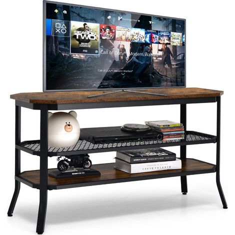 3-Tier TV Stand for TVs up to 46" Industrial Console Table Entertainment Center (1/5)