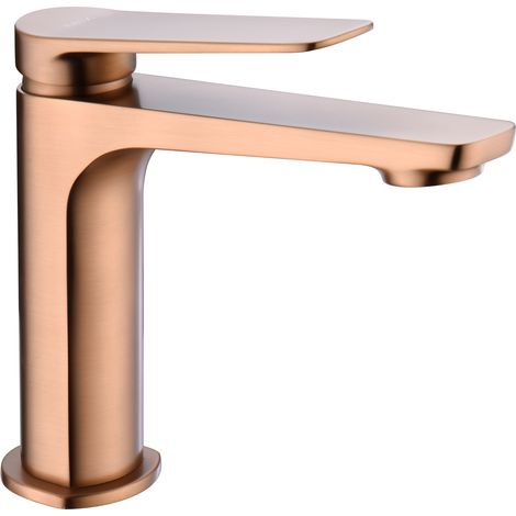 Rubinetto del lavabo monocomando  Modello NÁPOLES  Colore Oro Rosa Finitura in Oro Rosa spazzolato [ IMEX® ]