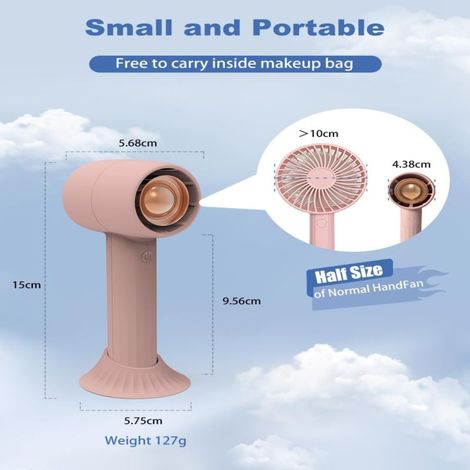 HA1 Tragbarer Aromatherapie-Ventilator (2000 mAh Akku, USB-Aufladung, drei Geschwindigkeitsstufen, ideal für Reisen, zum Schminken und zur persönlichen Kühlung im Freien) grün (mit s (1/5)