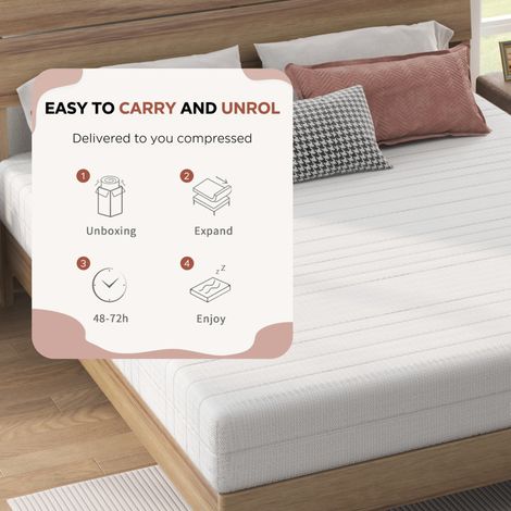 Matelas 120x200 cm en mousse ergonomique D25 avec housse 3D respirante, hauteur 20 cm (1/5)