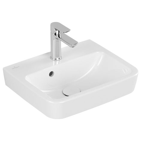 Villeroy & Boch O.novo - Lave-mains 450x370 mm, avec trop-plein, avec trou de robinetterie, blanc alpin 43444501 (1/5)