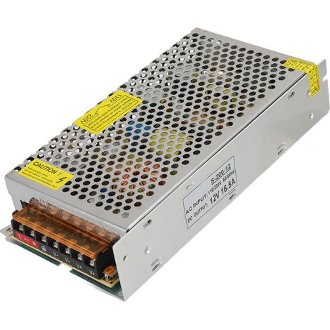 Adaptateur secteur à découpage universel pour ruban LED 200 W 110/220 V - 200-12 12 V 16,5 A (1/5)