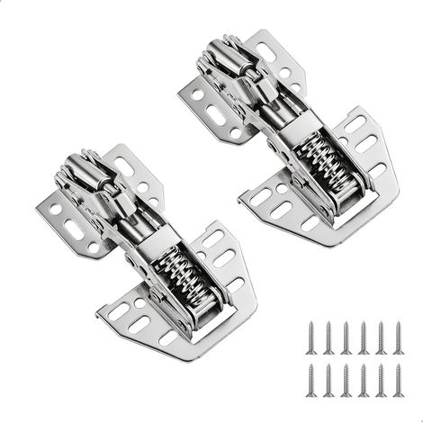Charniere Porte Placard, Charniere Invisible avec Amortissement Hydraulique, Charniere Porte Cuisine pour Armoires de Cuisine, Penderies et Camping-Cars, CharnierePorte 2 Pièces (1/5)