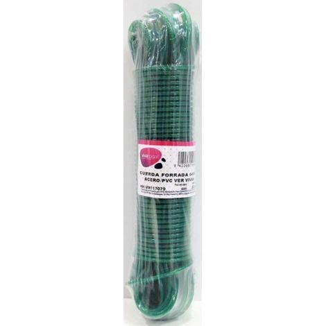 Cuerda Forrada 04Mm Acero/Pvc Verde Vivah 20 Mt