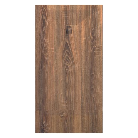 ONDEE ZEN - Receveur de douche NOLA 3 - 90x200x3cm - Résine - Noyer - Bonde - Découpable (1/3)