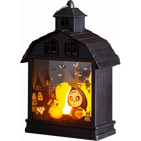 Halloween-Dekorationen (Totenkopf), Retro-Nachtlicht im Spukhaus-Stil, Kürbislampe, Totenkopf-Ornament, kreative Partyaccessoires für eine gruselige Atmosphäre (1/2)