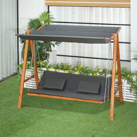 Balancelle de jardin 3 places convertible en lit double. 225,5 x 113 x 180 cm (1/5)