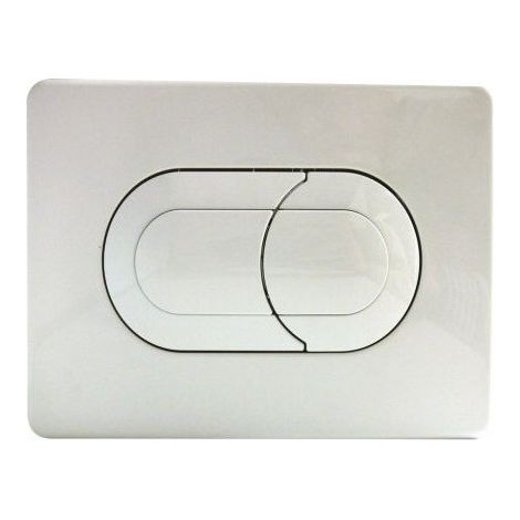 Plaque de commande 3/6L SALINA pneumatique double débit - blanche (1/2)