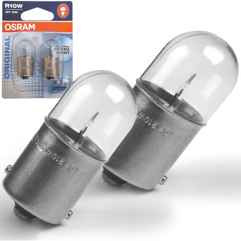 OSRAM ORIGINAL R10W Halogen, Schluss-, Kennzeichen-, Park- und Positionslicht, 5008-02B, 12V PKW, Doppelblister (2 Stück)