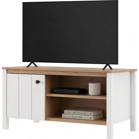 Couchtisch Rivod, mit Beinen, 3 Fächer, rechteckig, 101x55x53h cm, Eiche Nodi Braun