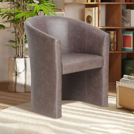 Fauteuil cabriolet 64x62x81 cm en PU brun - KABIZ