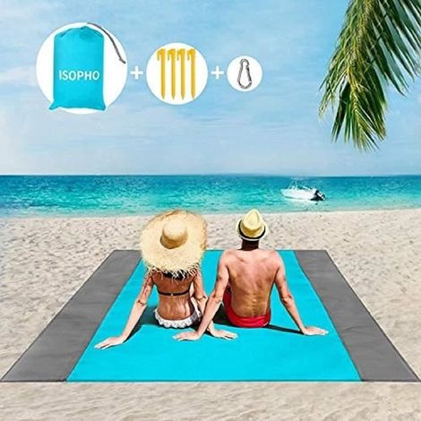Strandmatte, 210 x 200 cm Picknickdecke, wasserdicht und sandabweisend, ideal für Strand, Camping und Outdoor-Veranstaltungen (1/4)