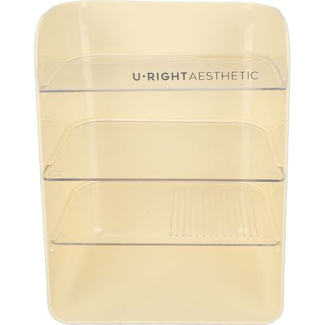 Étagère de rangement cosmétique à plusieurs niveaux, grande capacité, étagères amovibles, étagère de comptoir robuste, convient aux chambres, salles de bains, bureaux, cuisines et buanderies. Blanche. (1/5)