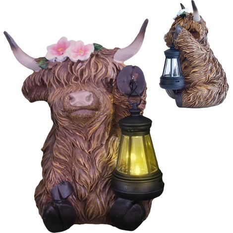 Figurine de Vache Highland pour Décoration de Jardin Figurines Lumineuses (1/5)